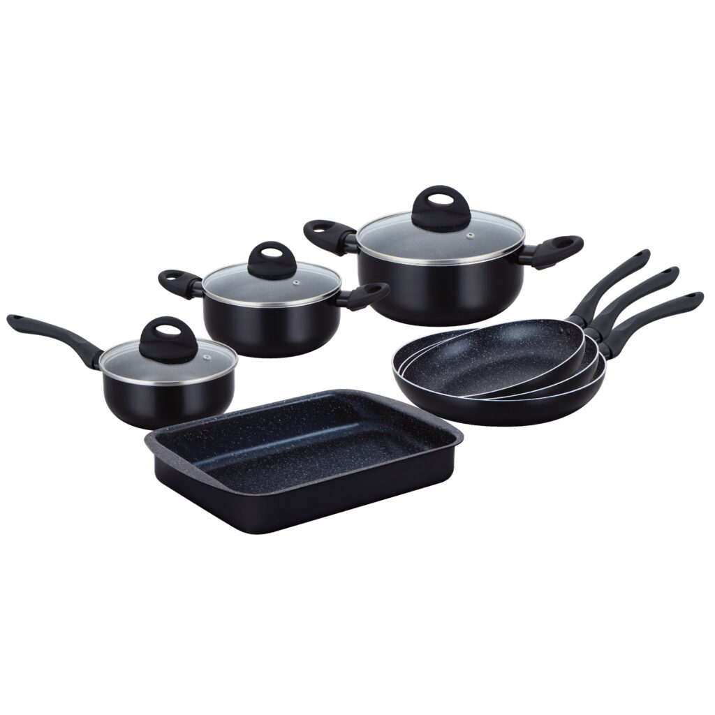 Herzberg Batterie de cuisine enduite de marbre 10 pieces 9 - kitchenware and tableware brands