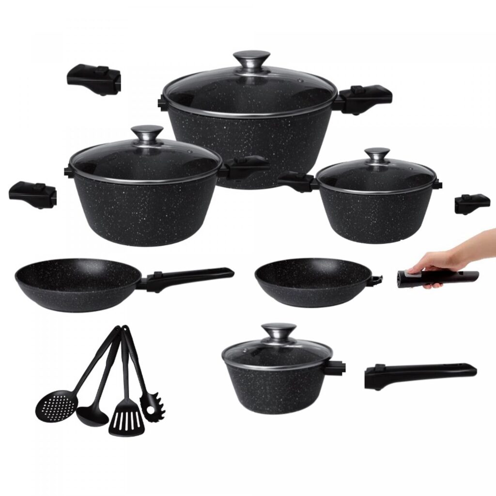 Cheffinger Ensemble de Casseroles XXL 14 Pieces Avec Poi - kitchenware and tableware brands